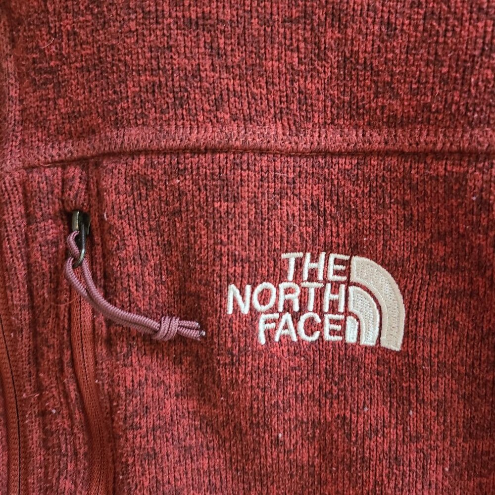 The North Face Mens Knit Jacket Full Zip Pockets Outdoor Maroon Size L - Picture 5 of 10